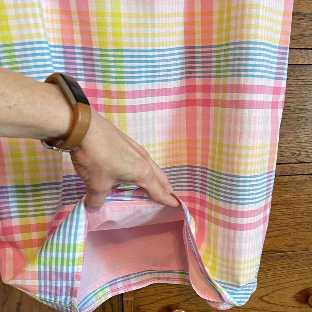 Girls Size 14 Plaid Pastel Dress
